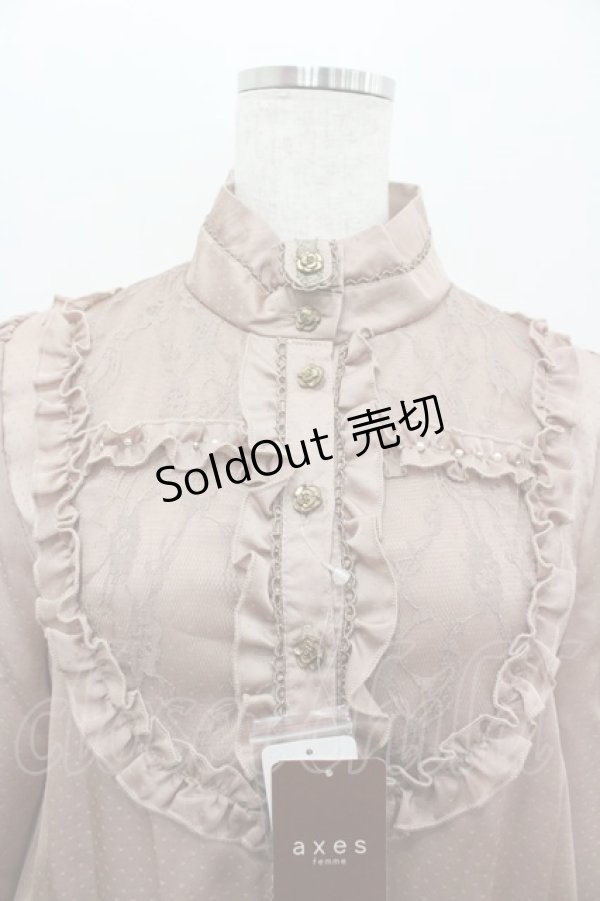 画像2: axes femme / サテン裾デザインブラウス M アワピンク I-26-02-11-003-AX-BL-SA-ZI (2)