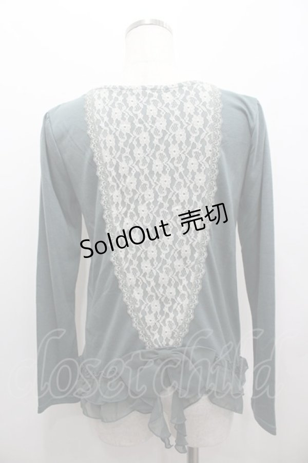 画像3: axes femme / スクエアレースリボンカットソー  グリーン I-26-02-11-029-AX-TO-SA-ZI (3)