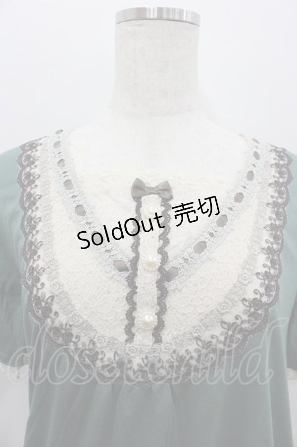 画像2: axes femme / 刺繍入りブロッキングPO M グリーン I-26-02-11-030-AX-TO-SA-ZI (2)