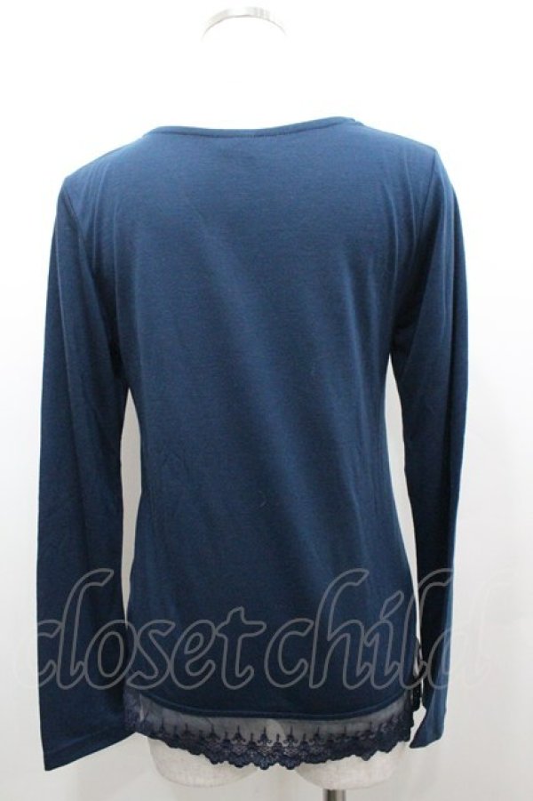 画像3: axes femme / 薔薇シフォンリボンカットソー  青Ｘピンク I-26-02-11-032-AX-TO-SA-ZI (3)