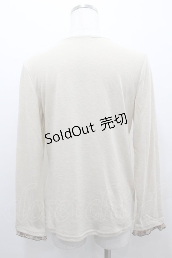 画像3: axes femme / チェックBIGリボンカットソー  アイボリーＸブラウン I-26-02-11-033-AX-TO-SA-ZI (3)