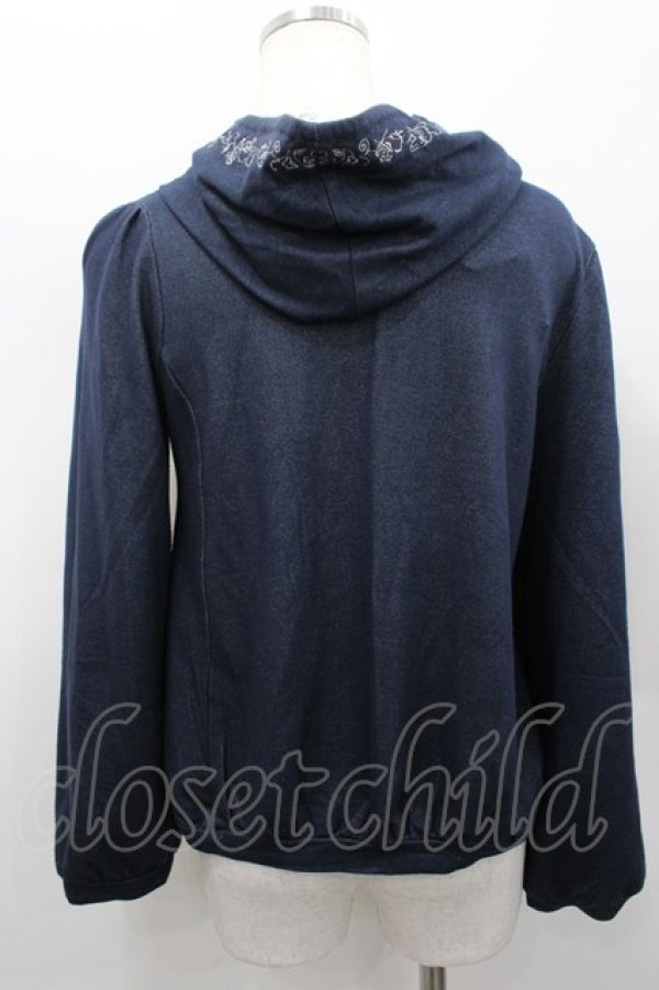 画像3: axes femme / レース配色ZIPパーカー  ネイビーＸ白 I-26-02-13-033-AX-TO-SA-ZI (3)