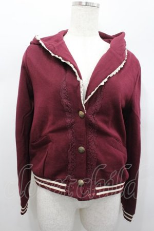 画像: axes femme / ラインリブ使いパーカージャケット  ボルドー I-26-02-13-035-AX-TO-SA-ZI