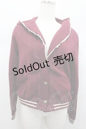 画像: axes femme / ラインリブ使いパーカージャケット  ボルドー I-26-02-13-035-AX-TO-SA-ZI