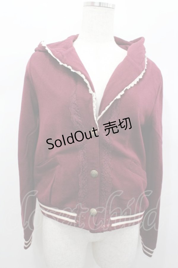 画像1: axes femme / ラインリブ使いパーカージャケット  ボルドー I-26-02-13-035-AX-TO-SA-ZI (1)