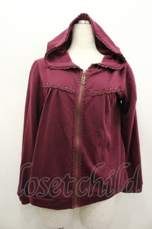 画像: axes femme / バックレースアップパーカー  ボルドー I-26-02-13-038-AX-TO-SA-ZI