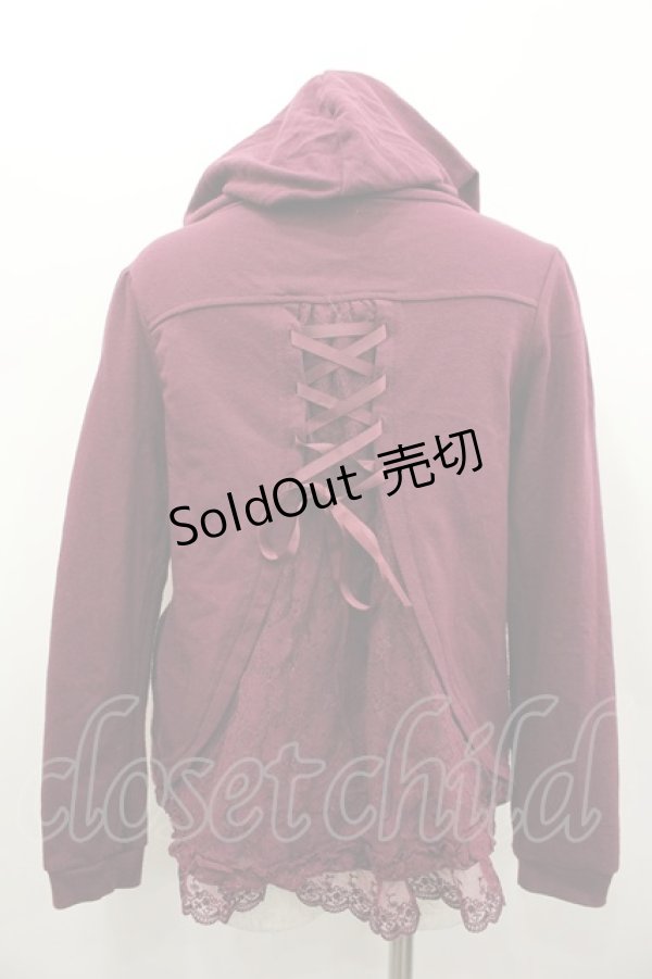 画像3: axes femme / バックレースアップパーカー  ボルドー I-26-02-13-038-AX-TO-SA-ZI (3)
