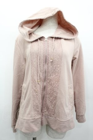 画像: axes femme / バックチュールレースパーカー  ピンク I-26-02-13-040-AX-TO-SA-ZI