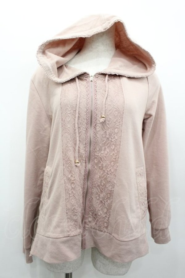 画像1: axes femme / バックチュールレースパーカー  ピンク I-26-02-13-040-AX-TO-SA-ZI (1)