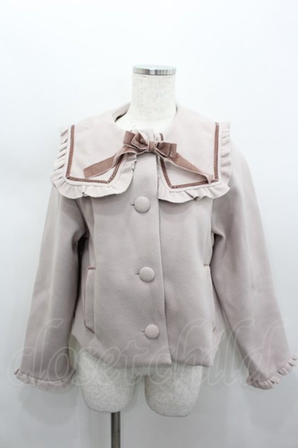 画像1: m petit by misako / セーラー襟ショートコート M ピンク I-26-02-13-004-LO-CO-TE-ZI (1)