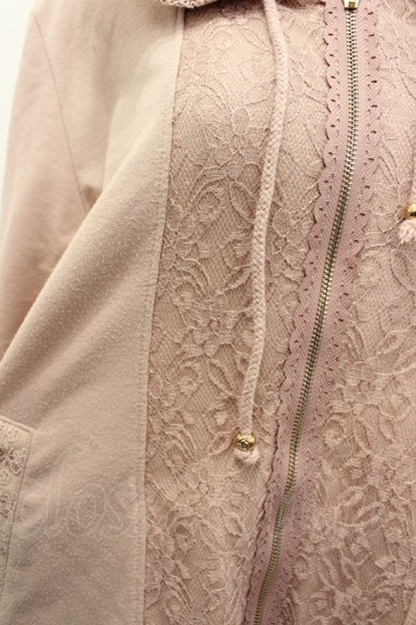 画像2: axes femme / バックチュールレースパーカー  ピンク I-26-02-13-040-AX-TO-SA-ZI (2)