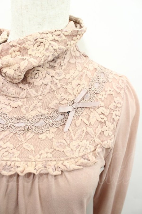 画像2: axes femme / レースハイネックカットソー  ピンク I-26-02-13-041-AX-TO-SA-ZI (2)