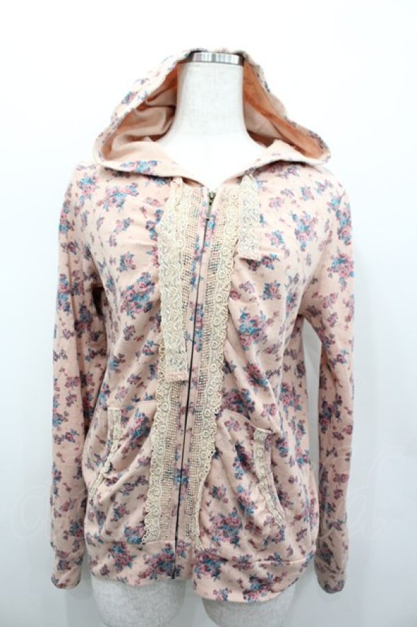 画像1: axes femme / 小花柄パーカー  ピンク I-26-02-13-043-AX-TO-SA-ZI (1)