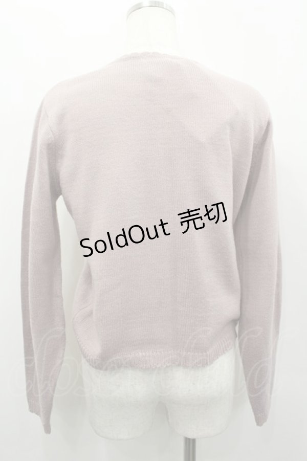 画像4: axes femme / フラワーモチーフ使いカーディガン  ピンク I-26-02-13-044-AX-TO-SA-ZI (4)