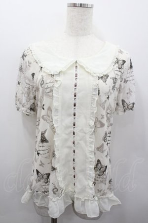 画像: axes femme / バタフライチュール襟付きトップス  アイボリー I-26-02-13-045-AX-TO-SA-ZI