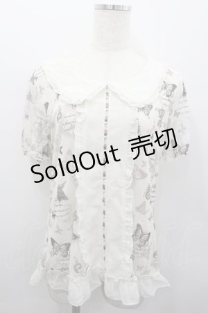 画像: axes femme / バタフライチュール襟付きトップス  アイボリー I-26-02-13-045-AX-TO-SA-ZI