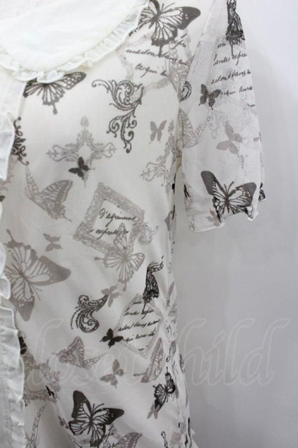 画像2: axes femme / バタフライチュール襟付きトップス  アイボリー I-26-02-13-045-AX-TO-SA-ZI (2)