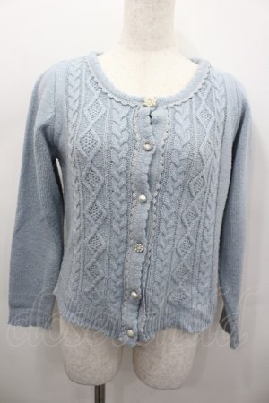 画像: axes femme / パールボタンニットカーディガン  サックス I-26-02-13-046-AX-TO-SA-ZI