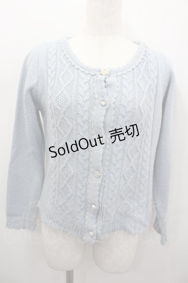 画像1: axes femme / パールボタンニットカーディガン  サックス I-26-02-13-046-AX-TO-SA-ZI (1)