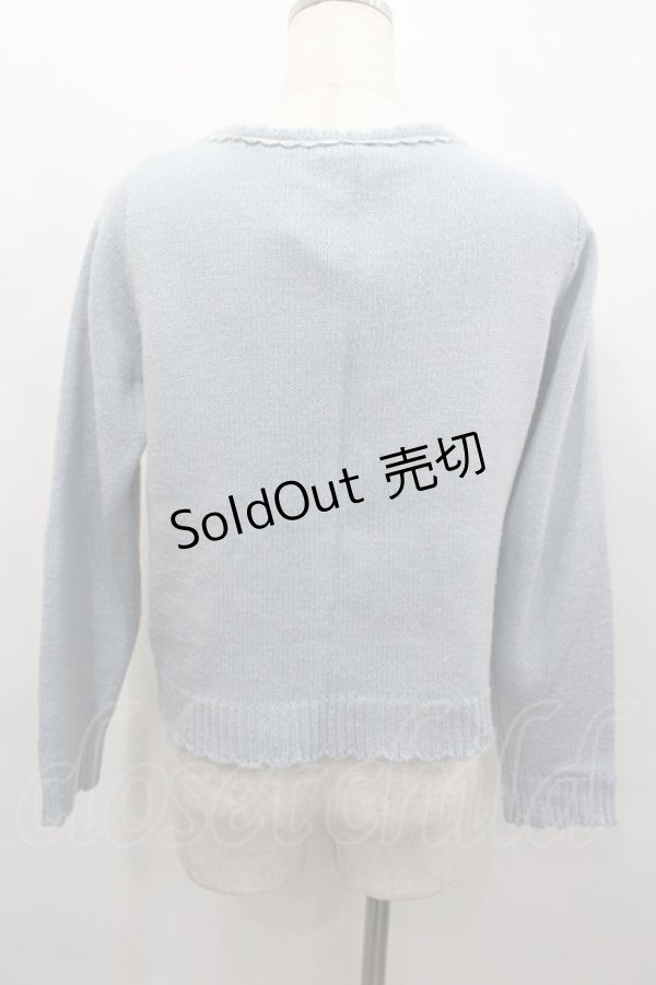 画像3: axes femme / パールボタンニットカーディガン  サックス I-26-02-13-046-AX-TO-SA-ZI (3)