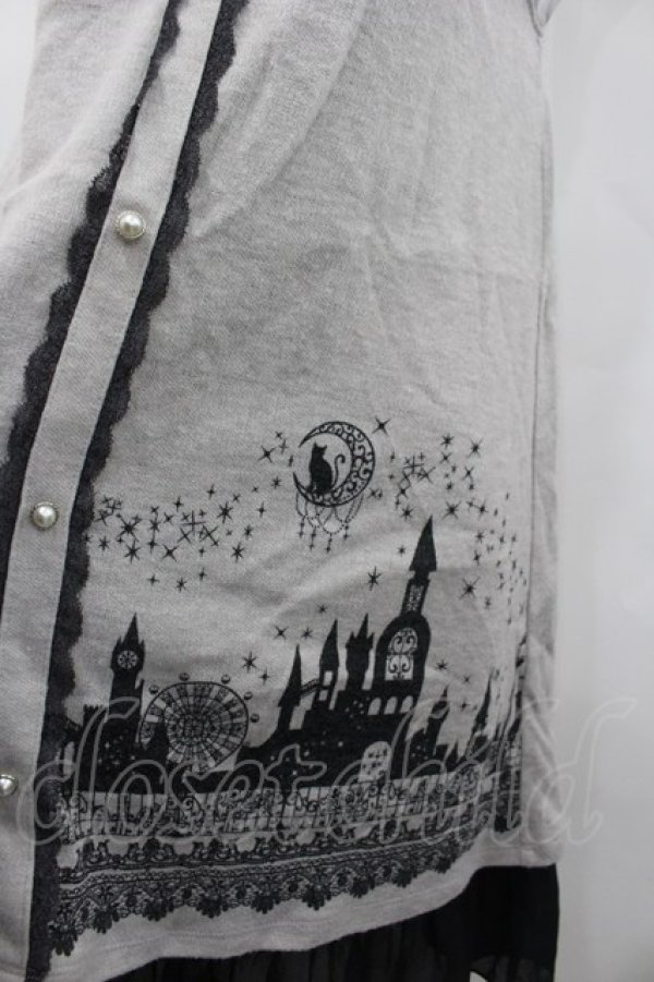 画像2: axes femme / お城柄チュニック  グレーＸ黒 I-26-02-13-048-AX-OP-SA-ZI (2)