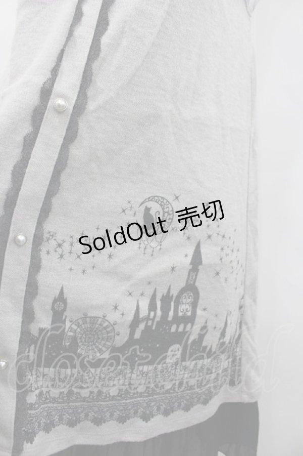 画像2: axes femme / お城柄チュニック  グレーＸ黒 I-26-02-13-048-AX-OP-SA-ZI (2)