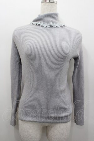 画像: axes femme / 袖口デザインリブタートルプルオーバー  グレー I-26-02-13-049-AX-TO-SA-ZI