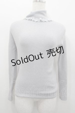 画像: axes femme / 袖口デザインリブタートルプルオーバー  グレー I-26-02-13-049-AX-TO-SA-ZI