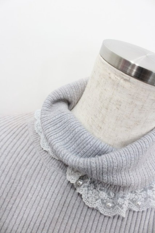 画像2: axes femme / 袖口デザインリブタートルプルオーバー  グレー I-26-02-13-049-AX-TO-SA-ZI (2)