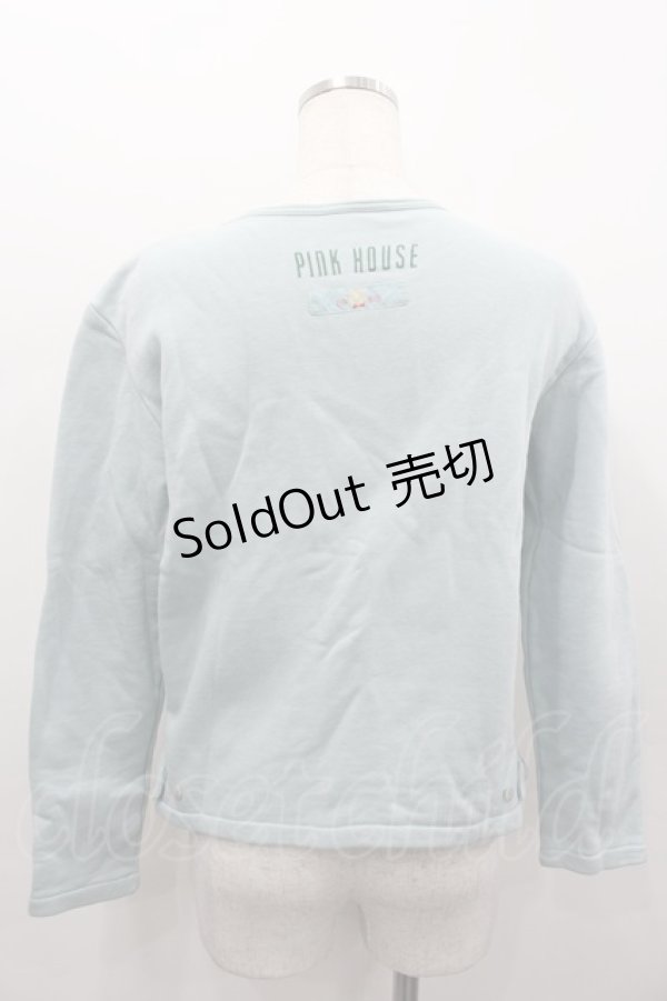 画像3: PINK HOUSE / ロゴpt&ワッペンカットカーディガン  サックス I-26-02-13-051-LO-TO-SA-ZI (3)
