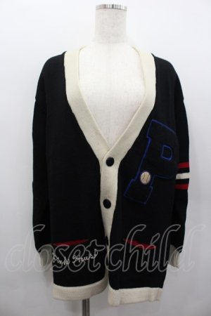 画像: PINK HOUSE / 野球ワッペンVネックカーディガン  ブラック I-26-02-13-052-LO-TO-SA-ZI