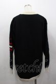画像3: PINK HOUSE / 野球ワッペンVネックカーディガン  ブラック I-26-02-13-052-LO-TO-SA-ZI (3)