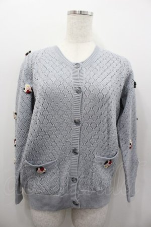 画像: PINK HOUSE / フラワー&ハットモチーフ付きカーディガン  サックス I-26-02-13-053-LO-TO-SA-ZI