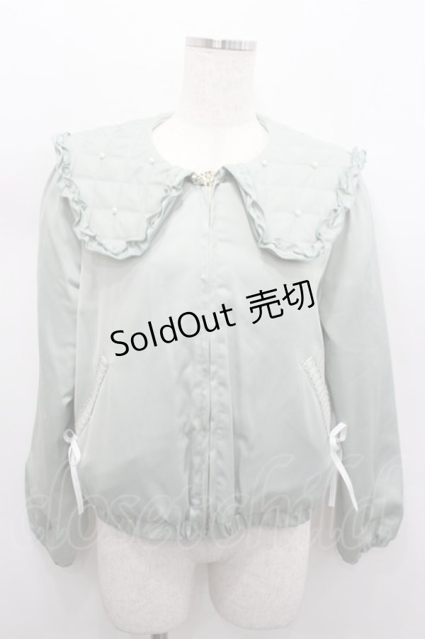 画像1: axes femme POETIQUE / パールキルティングブルゾン M グリーン I-26-02-13-006-AX-JA-TE-ZI (1)