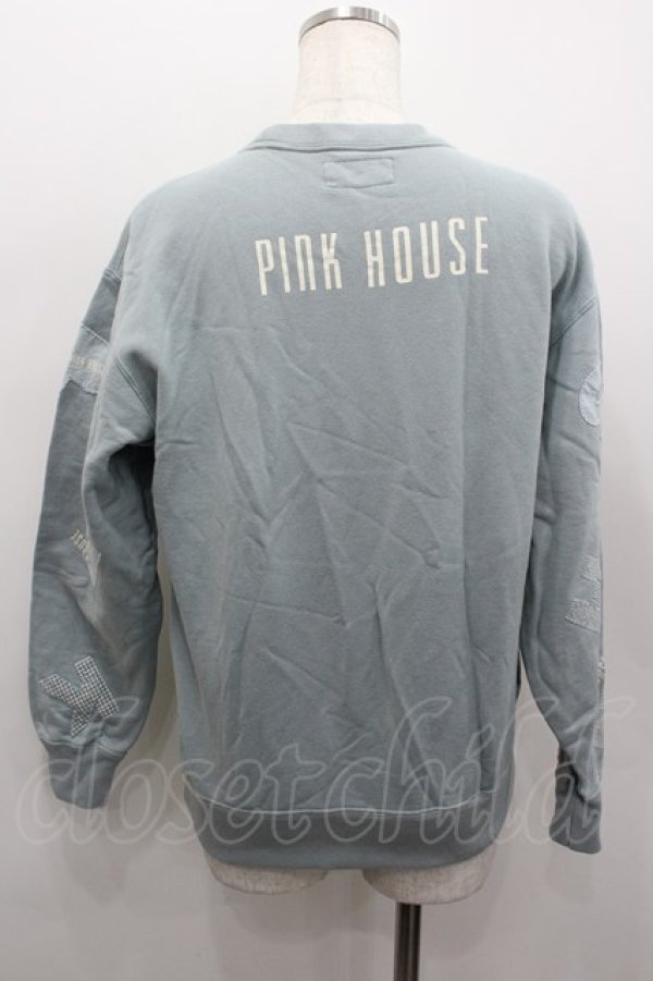 画像4: PINK HOUSE / ギンガムアルファベットアップリケスウェット  サックス I-26-02-13-055-LO-TO-SA-ZI (4)