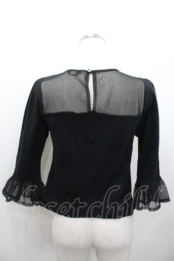 画像2: MILK / チュール切替カットソー  ブラック I-26-02-13-060-ML-TO-SA-ZI (2)