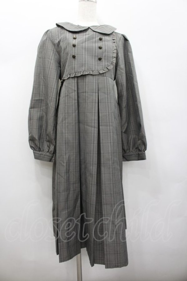 画像1: FLC / MINA*タータンチェックワンピース M グレーチェック I-26-02-13-063-LO-OP-SA-ZI (1)