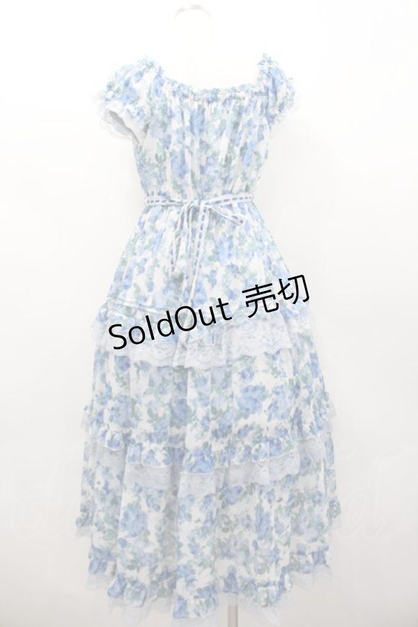 画像3: axes femme / ブルーミングローズ柄ワンピース F サックス I-26-02-13-068-AX-OP-TE-ZI (3)