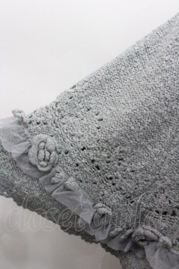 画像2: axes femme / ファー付きニットケープ  グレー I-26-02-13-007-AX-TO-SA-ZI (2)