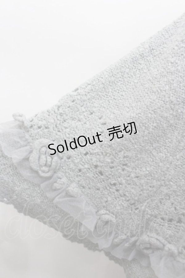 画像2: axes femme / ファー付きニットケープ  グレー I-26-02-13-007-AX-TO-SA-ZI (2)