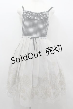 画像: Emily Temple cute / ギンガム&パーティセットノースリーブワンピース  黒Ｘ白 I-26-02-13-071-ET-OP-SA-ZI