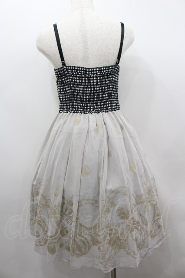 画像3: Emily Temple cute / ギンガム&パーティセットノースリーブワンピース  黒Ｘ白 I-26-02-13-071-ET-OP-SA-ZI (3)