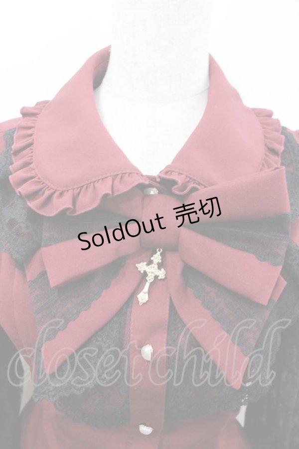 画像2: Secret Honey / ラッフル袖レース長袖セットアップ 2 ワイン I-26-02-13-072-CA-OP-SA-ZI (2)