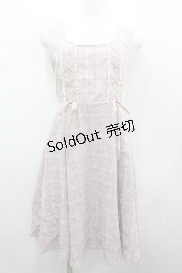 画像1: axes femme / チェック柄ジャンパースカート  ピンク I-26-02-13-074-AX-OP-SA-ZI (1)