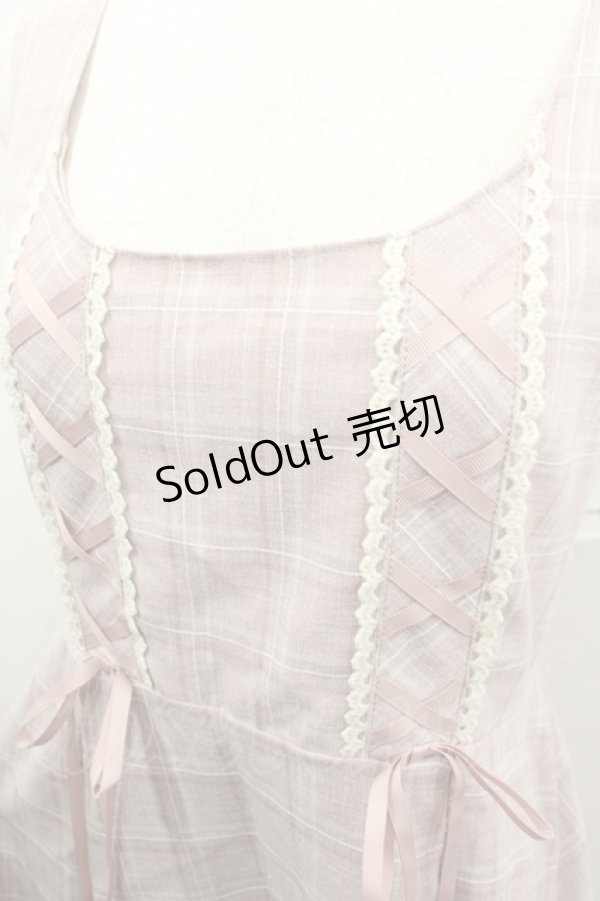 画像2: axes femme / チェック柄ジャンパースカート  ピンク I-26-02-13-074-AX-OP-SA-ZI (2)