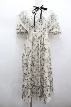 画像: Amavel / Feminine Laceワンピース  アイボリーＸ黒 I-26-02-13-075-CA-OP-SA-ZI