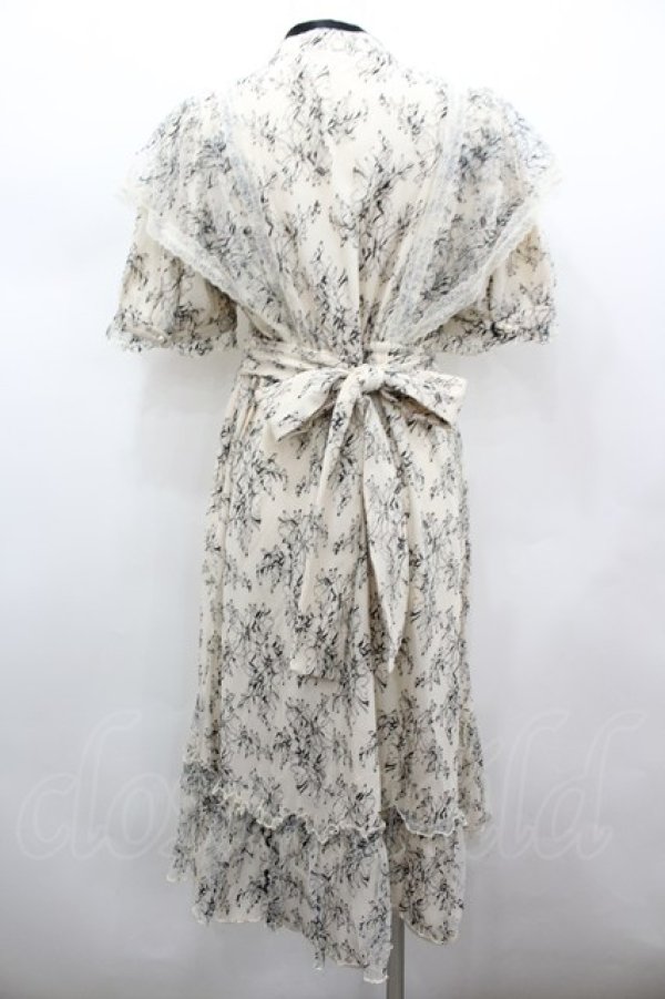 画像4: Amavel / Feminine Laceワンピース  アイボリーＸ黒 I-26-02-13-075-CA-OP-SA-ZI (4)