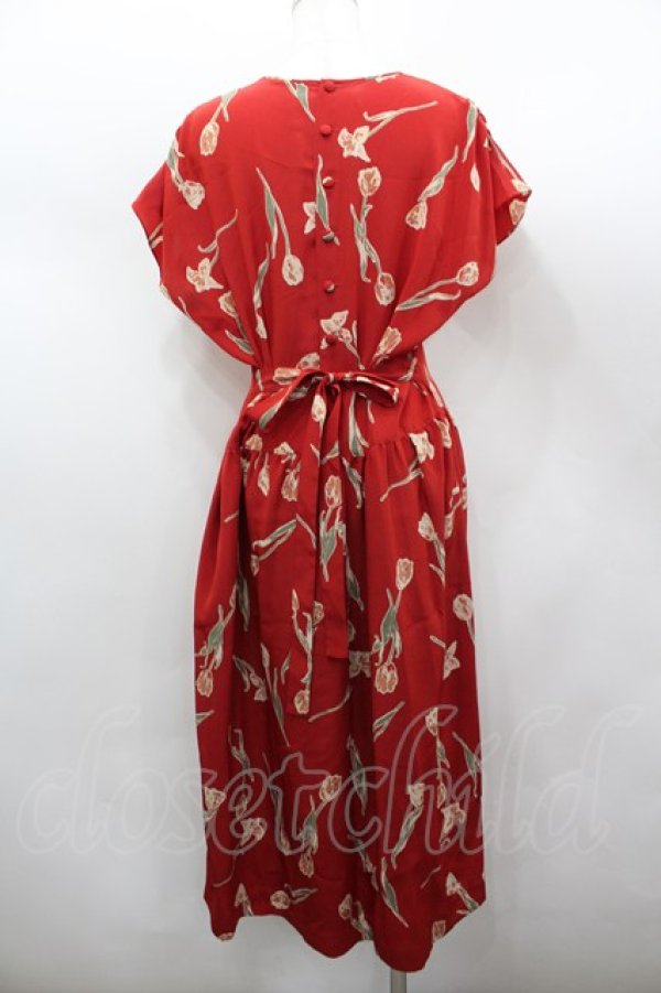 画像2: PINK HOUSE / チューリップ柄ワンピース  レッド I-26-02-13-083-LO-OP-SA-ZI (2)