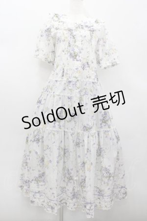 画像: PINK HOUSE / リトルヴァイオレットプリントワンピース  白 I-26-02-13-086-LO-OP-TE-ZI