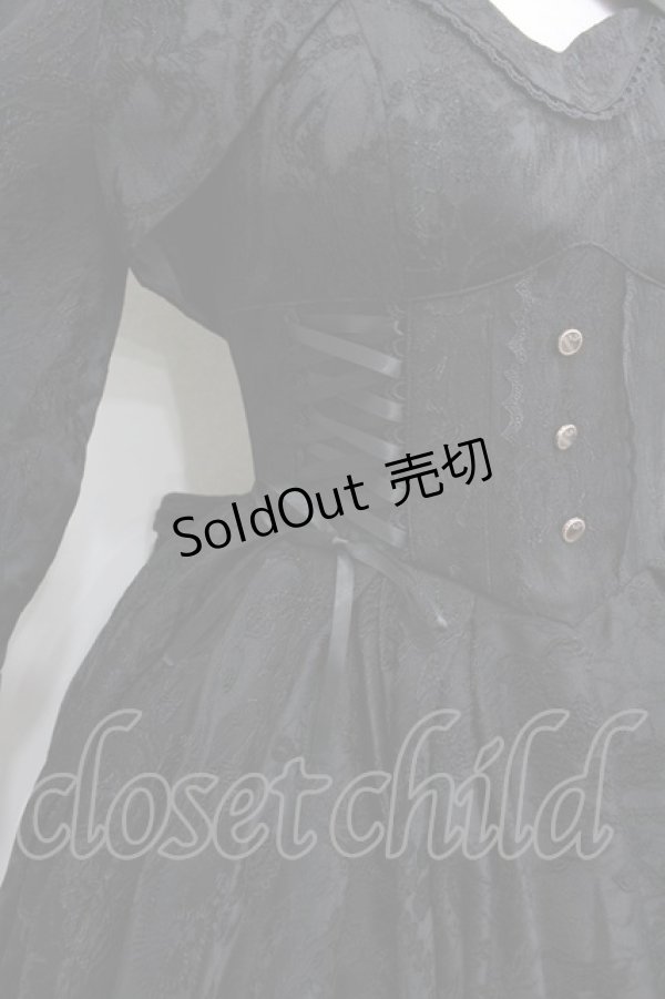 画像3: 草苺大福鴨 / サイド編み下げ&刺繍ジャケット・ビスチェワンピース  黒 I-26-02-13-088-LO-OP-SA-ZI (3)